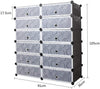 Mondeer 12 Cube Plastic Shoe Boxes Durable Storage Cabinet Organize Shelf Black