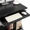 Small Corner Compuer Desk Z- Shaped PC Table Keyboard Shelves Home Office Black