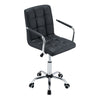 Cushioned Computer Office Desk Chair Chrome Legs Lift Swivel PU Leather Chair UK