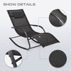 Mondeer Rocking Lounger Chair Zero Gravity Rocker Patio Garden Recliner Black