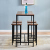 5Pcs Modern Bar Table & 4 Stools Breakfast Kitchen Dining Set Bar Bistro Wood BN