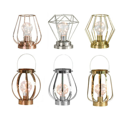 Battery Operated LED Desk Lamp Industrial Retro LightUp Bedside Lantern Home Han