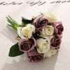 10 Heads Silk Rose Artificial Flowers Fake Bouquet Buch Wedding Home Party Decor