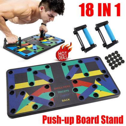 9/18 Women Men Push Up Board Stand Handles Chest Press Gym Fitness Exercise