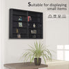 5-Tier Wall Mounted Cabinet Display Shelf Unit w/ Adjustable Shelves Glass Doors