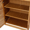 Shoe Rack Shoes Storage Cabinet Unit Stand Cupboard 2 Doors Organiser Bamboo