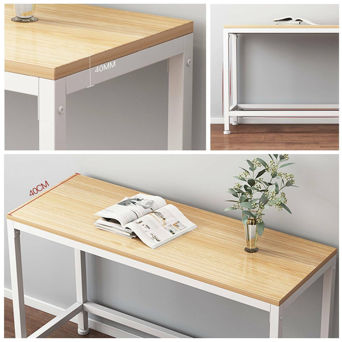 End Table Shelf Console Table Side Storage Wooden Hall Desk Living Room Hallway