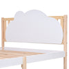 Wooden Bed Frame Storage Drawers 4ft6 Double Size Kids Bed with Cloud Headboard