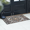 Decorative Wrought Iron Effect Rubber Grill Door Mat, 40 x 60 cm - Bronze Finish