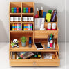 DIY Wooden Assembled Desk Table Organizer Office Pen Rack Wood Gift Pen Holder
