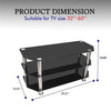32 to 60 in TV Stand Rack Three Glass Layer Entertainment Media Console Shelf