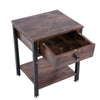 ndustrial Vintage Bedside Table Storage Cabinet with Drawer Household Furniture