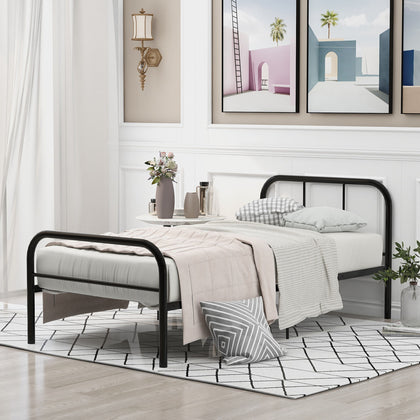 Single Metal Bed Frame 3ft Single Bedstead Bedroom Furniture for Adults Kids
