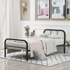 Single Metal Bed Frame 3ft Single Bedstead Bedroom Furniture for Adults Kids
