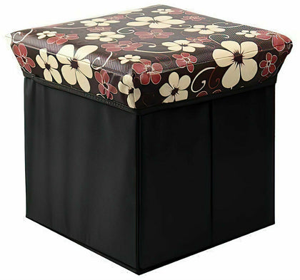 NEW OTTOMAN FOLDING STORAGE BOX SEAT CHEST FOOT STOOL POUFFE SEAT STORAGE SEAT
