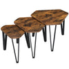 Nesting Coffee Table Industrial Set of 3 End Tables Stacking Side Tables LNT14BX