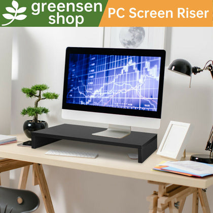 Wood Monitor Stand 1 Tier Modern Wooden Monitor Riser Stand PC Screen TV