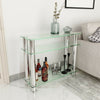 Modern 3 Tier Glass Console Table With Chrome Legs Hall Table Home Living Room
