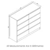 Hallway Bedroom Furniture 8 Drawer Chest of Drawers Matt White Sideboard