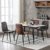 4X Dining Chairs Set Faux Suede Leather Padded Seat Metal Legs Kitchen Office