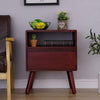 Vintage Side Cabinet Rustic Wood Shelving Storage Small Table Lamp Plant Stand