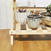 2Tier Bamboo Wooden Plant Flower Floor Stand Shelves Rack Storage Desktop Office