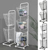 2/3 Tier Metal Wire Washing Laundry Basket Rolling Cart Hamper Clothes Storage