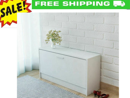 Shoe Cabinet Storage Organiser Wooden MDF Rack Stand Entryway Hall 80x24x45cm