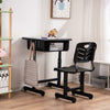 Adjustable Kids Study Students Children Desk and Chairs Table Set Black
