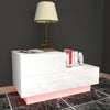 High Gloss Front Bedside Table Cabinet Nightstand White 2 Drawer RGB LED