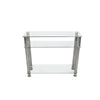 Modern 3 Tier Glass Console Table With Chrome Legs Hall Table Home Living Room