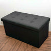 FAUX LEATHER FOLDING OTTOMAN STORAGE STOOL BOX POUFFE FOOT REST SEAT CUSHION