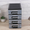 4 Tier Plastic Drawer Storage Box Home Office Desktop Organiser Unit Boxes Black