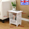 White Bedside Table Cabinet Side End Table Organizer Tea Coffee Lamp Plant Stand