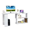 White L-Shaped Computer Desk Corner PC Table w/ Shelves Workstation Home Office