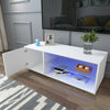 Modern TV Unit Stand Cabinet High Gloss Door and Matt body White With LED Lights