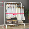 Houseware Double-Rail Garment Rack Metal Hang Dry Clothing Rail Hanging Clothes