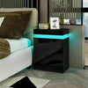 High Gloss Bedroom Furniture Bedside Table Cabinet Nightstand with Led Light UK