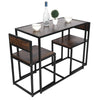 Industrial Bar Dining Table Set & 2 Chairs Seat Kitchen Furniture Wooden & Metal