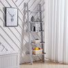 Home Grey Leaning Ladder Shelf Bookcase 5 Tier Shelving Unit Wooden Storage Rack