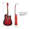 41" Inch Red Spruce Front Cutaway Folk Acoustic Guitar w/Bag Guard Board Tool
