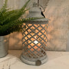 Shabby White Metal Lantern French Chic Country Moroccan Garden Candle Rustic