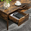 Coffee Table Side Table Drawer Storage Wood Living Room Table Retro LCT028X01