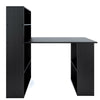Black Desk Table and Bookshelf for Home Office - Piranha Furniture Labrinth