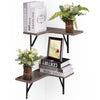 1 Pair Wall Mount Corner Shelves , L-Shaped Hanging Decor Wall Floating Shelves