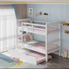 OLIVER WHITE WOODEN BUNK BED WITH TRUNDLE SINGLE