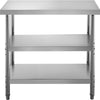 Commercial Stainless Steel Table BBQ Prep Table 24x14x33 In Restaurant