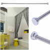 Adjust Telescopic Shower Curtain Rail Extendable 125-220cm Pole Rod Bath Chrome