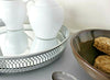 Round Silver Mirror Candle Table Centrepiece Serving Tray Decorative Plate 25cm