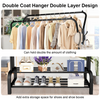 Heavy Duty Double Clothes Rail Hanging Rack Garment Display Stand Storage Shelf